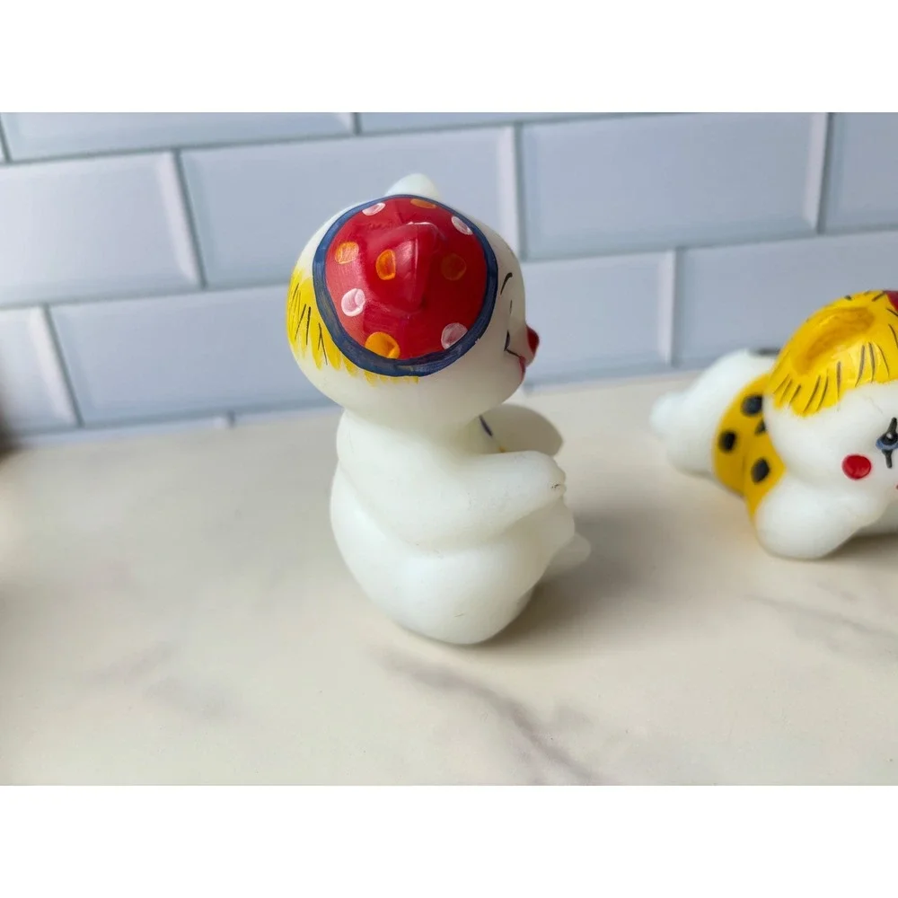 3 Pc Fenton Art Glass Centennial Countdown Celebration Clown Bear Figurines  USA